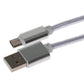 Maplin USB-C to USB-A Braided Cable - Silver, 3m