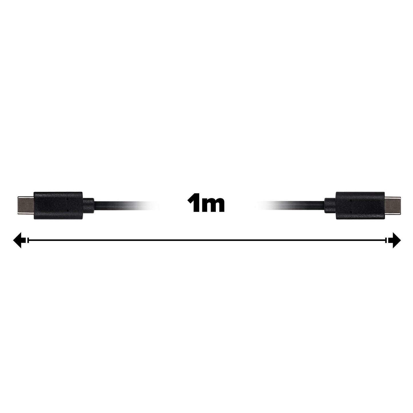 Maplin USB-C to USB-C 3.2 Gen2 100W 10Gbps Super Speed Cable - Black, 1m