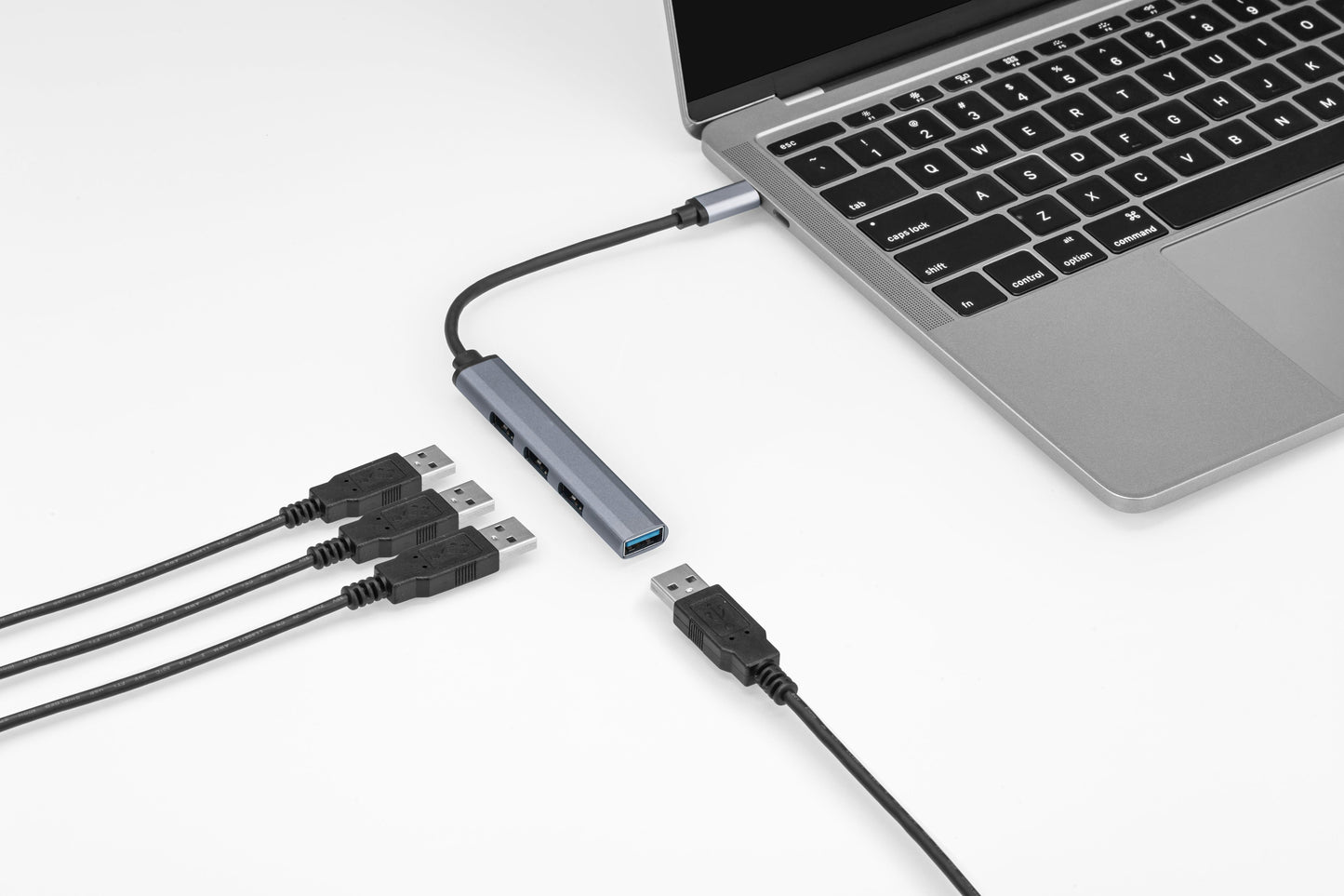 Nikkai USB-C Multiport Hub to 4x USB-A 3.1 Super Speed with 13cm Cable