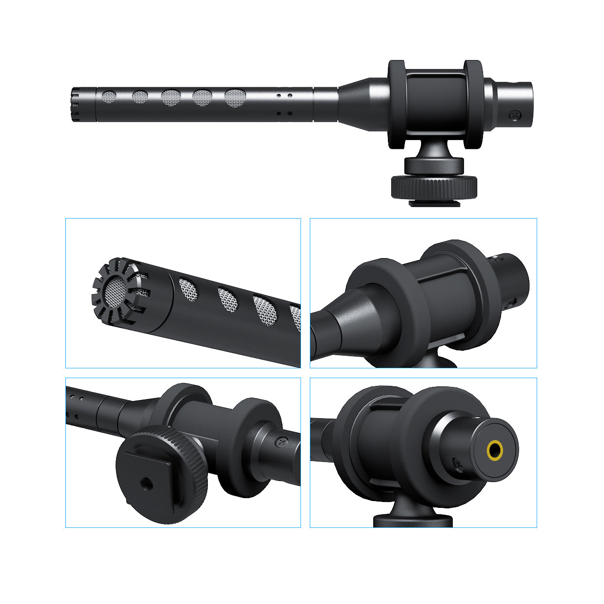 ProSound Shotgun Microphone Super Cardioid Electret Condenser 3.5mm Jack Cold Shoe Mount