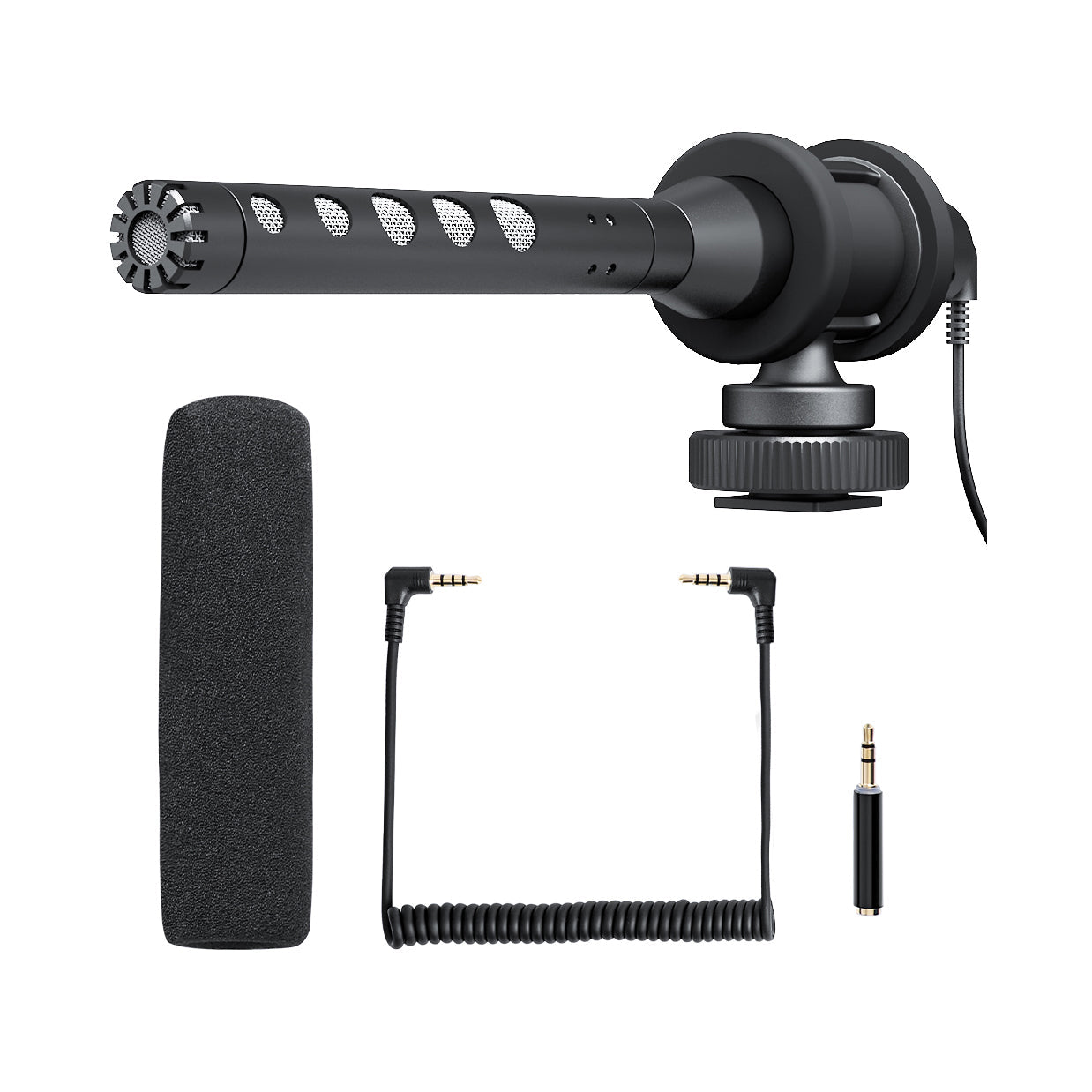 ProSound Shotgun Microphone Super Cardioid Electret Condenser 3.5mm Jack Cold Shoe Mount