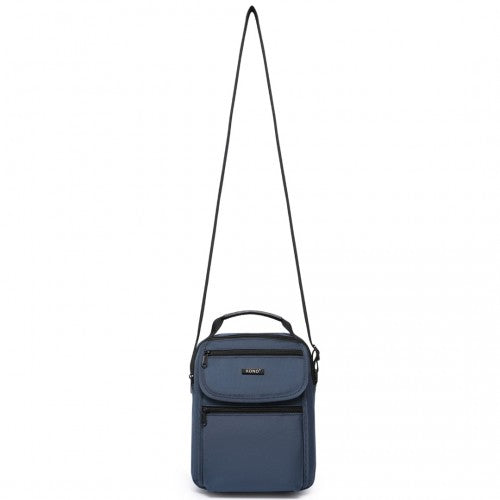 Kono Durable Men's Crossbody Shoulder Bag with Multiple Pockets - Messenger Bag - Navy