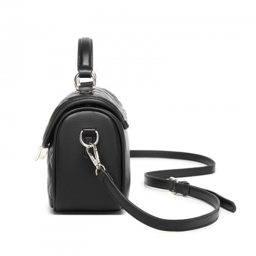 Miss Lulu Practical Quilted PU Leather Crossbody Handbag with Secure Lock and Everyday Storage