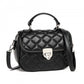 Miss Lulu Practical Quilted PU Leather Crossbody Handbag with Secure Lock and Everyday Storage