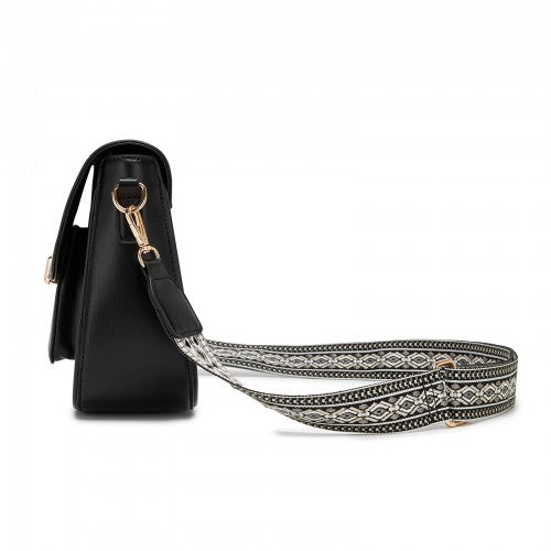 Miss Lulu Chic Fashion PU Crossbody Shoulder Bag with Detachable Woven Strap for Women