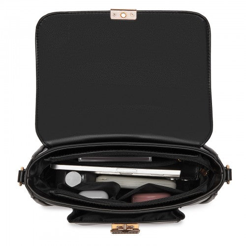 Miss Lulu Chic Fashion PU Crossbody Shoulder Bag with Detachable Woven Strap for Women