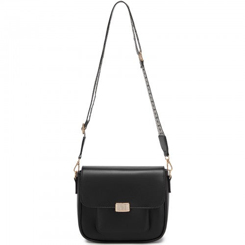 Miss Lulu Chic Fashion PU Crossbody Shoulder Bag with Detachable Woven Strap for Women