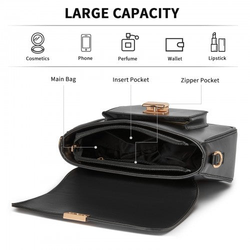 Miss Lulu Chic Fashion PU Crossbody Shoulder Bag with Detachable Woven Strap for Women