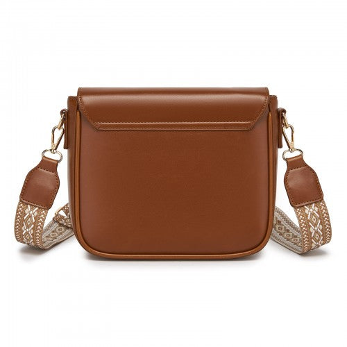 Miss Lulu Chic Fashion PU Crossbody Shoulder Bag with Detachable Woven Strap for Women