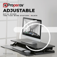 ProperAV Two Tier Worktop Stand Up Desk Converter with Gas Spring Lift & Variable Height Settings - Black