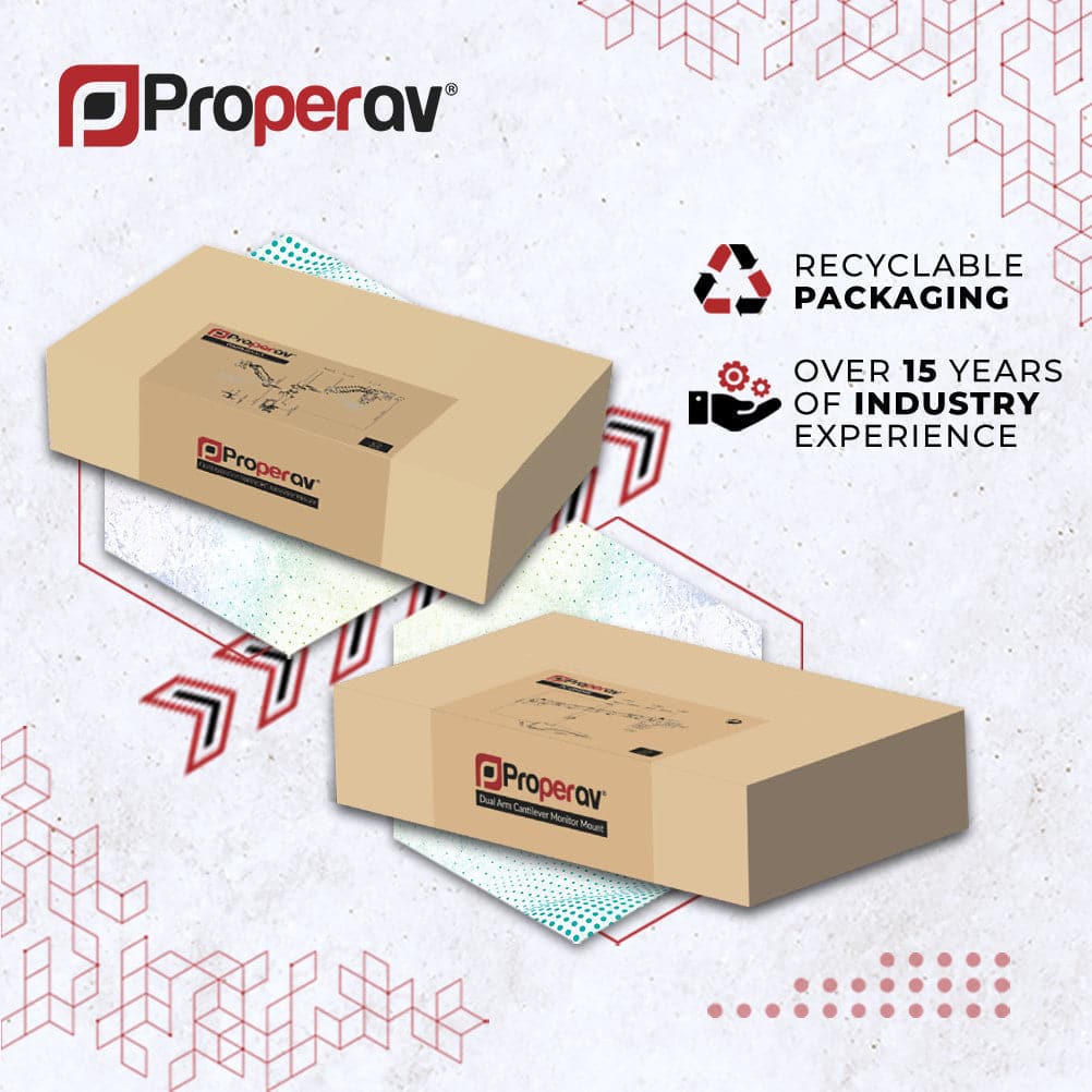 ProperAV Desk Monitor Mount 17" - 34" Freestanding Base VESA Max 100x100