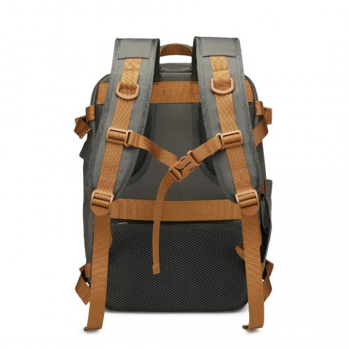 Water-Resistant Functional Backpack With Shoe Compartment And USB Charing Port - Grey