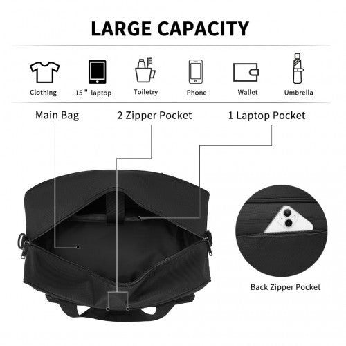 Kono Water-Resistant Carry-On Cabin Bag with Laptop Compartment for Business Weekend & Daily Use