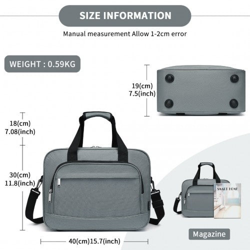 Kono Water-Resistant Carry-On Cabin Bag with Laptop Compartment for Business Weekend & Daily Use