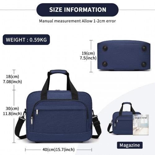 Kono Water-Resistant Carry-On Cabin Bag with Laptop Compartment for Business Weekend & Daily Use