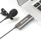 ProSound Lavalier USB-A Microphone Omnidirectional Electret Condenser with 3.5mm Audio Socket