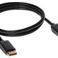 Maplin Lockable 4K Ultra HD DisplayPort Cable - Black, 1m