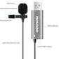 ProSound Lavalier USB-A Microphone Omnidirectional Electret Condenser with 3.5mm Audio Socket