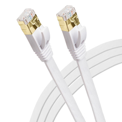Maplin RJ45 CAT7 Flat Ethernet LAN Cable - White