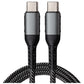 Maplin USB-C to USB-C 60W PD Braided Cable - Silver