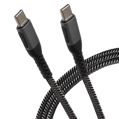 Maplin USB-C to USB-C 60W PD Braided Cable - Silver