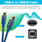 Maplin USB-C to USB-B Cable - Blue, 1m