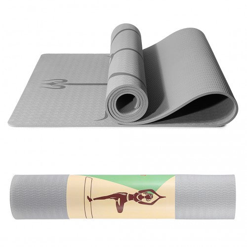 Kono TPE Non-Slip Classic Yoga Mat - Grey