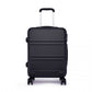Kono Abs Sculpted Horizontal Design 28 Inch Suitcase - Black