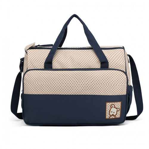 Miss Lulu Polyester 5 Pcs Set Maternity Baby Changing Bag Dot - Navy