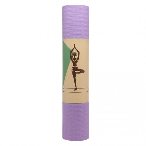 Kono TPE Non-Slip Classic Yoga Mat - Violet & Lilac