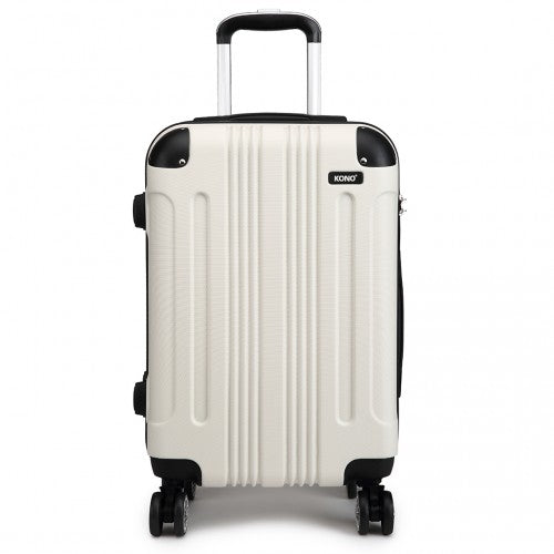 Kono 24 Inch Abs Hard Shell Suitcase Luggage - Beige