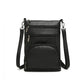 Miss Lulu Multi Pocket Leather Look RFID-Blocking Cross Body Bag - Black
