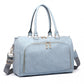 Miss Lulu Leather Look Maternity Changing Shoulder Bag Light Blue