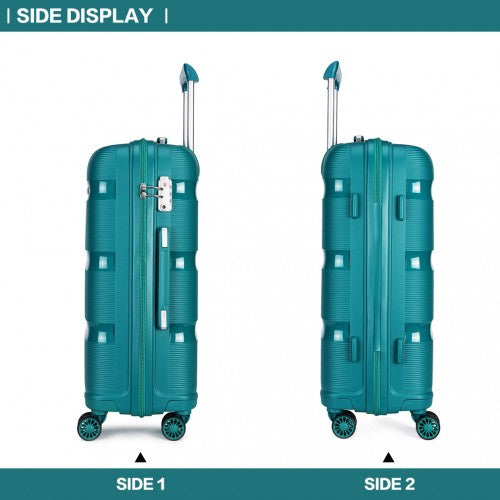 Kono 28 Inch Bright Hard Shell Pp Suitcase - Classic Collection - Blue/Green