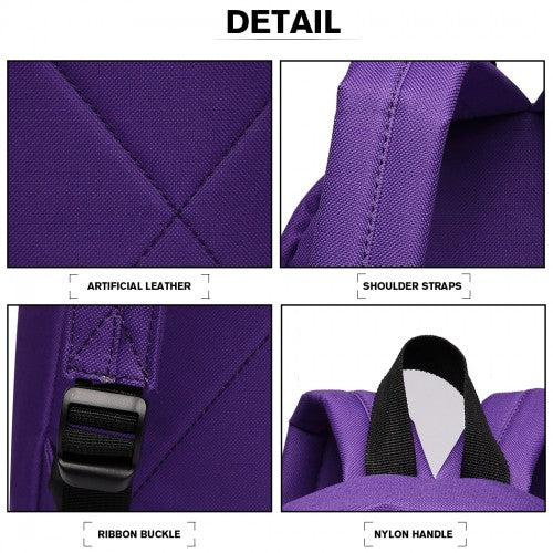 Miss Lulu Large Plain Unisex Backpack