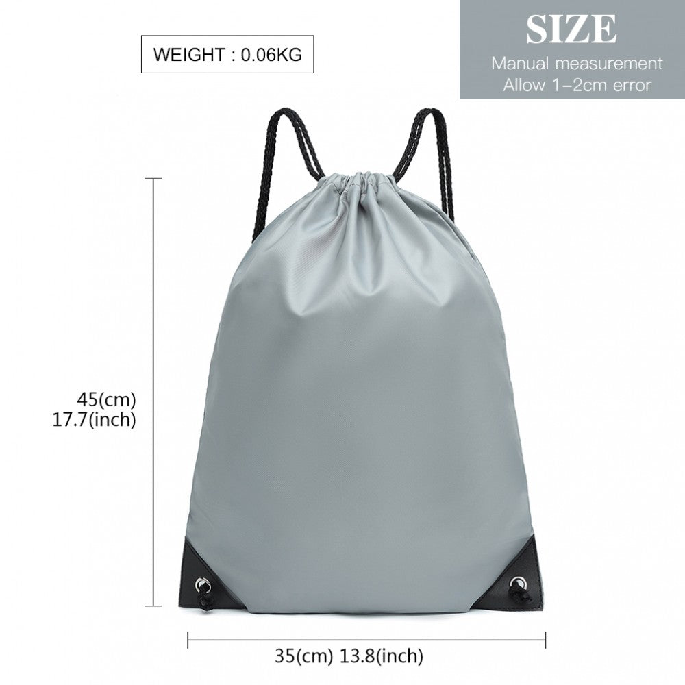 Kono Polyester Drawstring Backpack - Grey