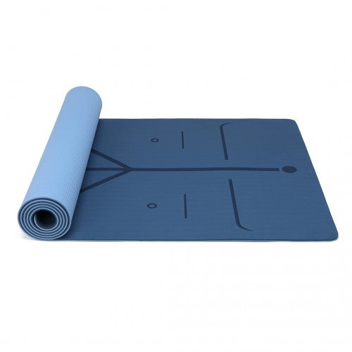 Kono TPE Non-Slip Classic Yoga Mat - Navy & Blue