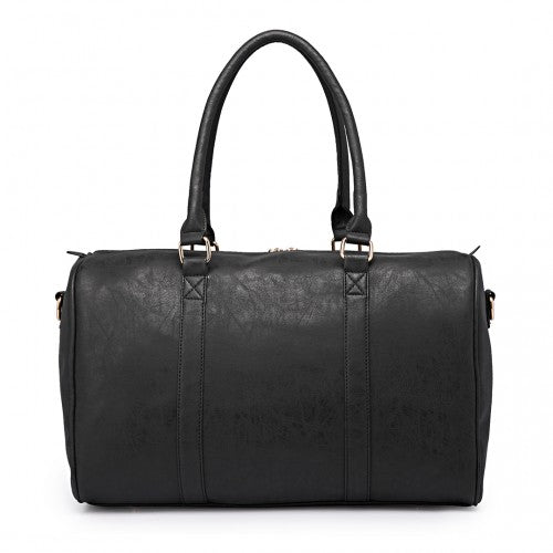 Miss Lulu Leather Look Maternity Changing Shoulder Bag Black