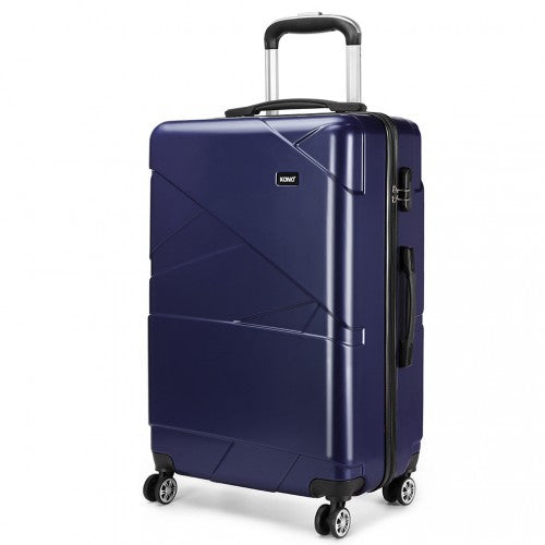 Kono 20 Inch Bandage Effect Hard Shell Suitcase - Navy