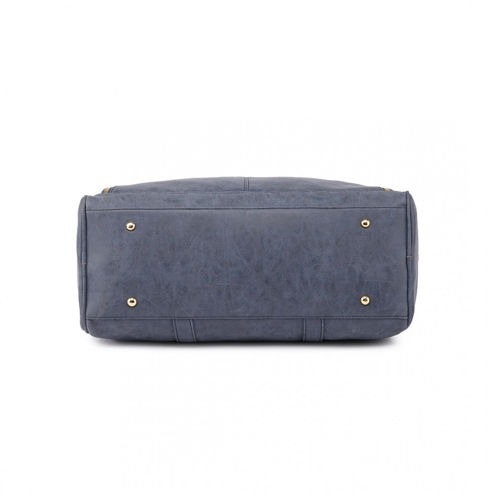 Miss Lulu Leather Look Maternity Changing Shoulder Bag Navy