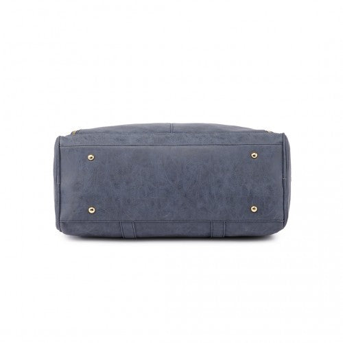 Miss Lulu Leather Look Maternity Changing Shoulder Bag Navy