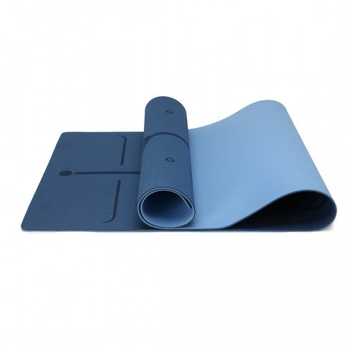 Kono TPE Non-Slip Classic Yoga Mat - Navy & Blue