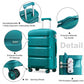 Kono 24 Inch Bright Hard Shell Pp Suitcase - Classic Collection - Blue/Green