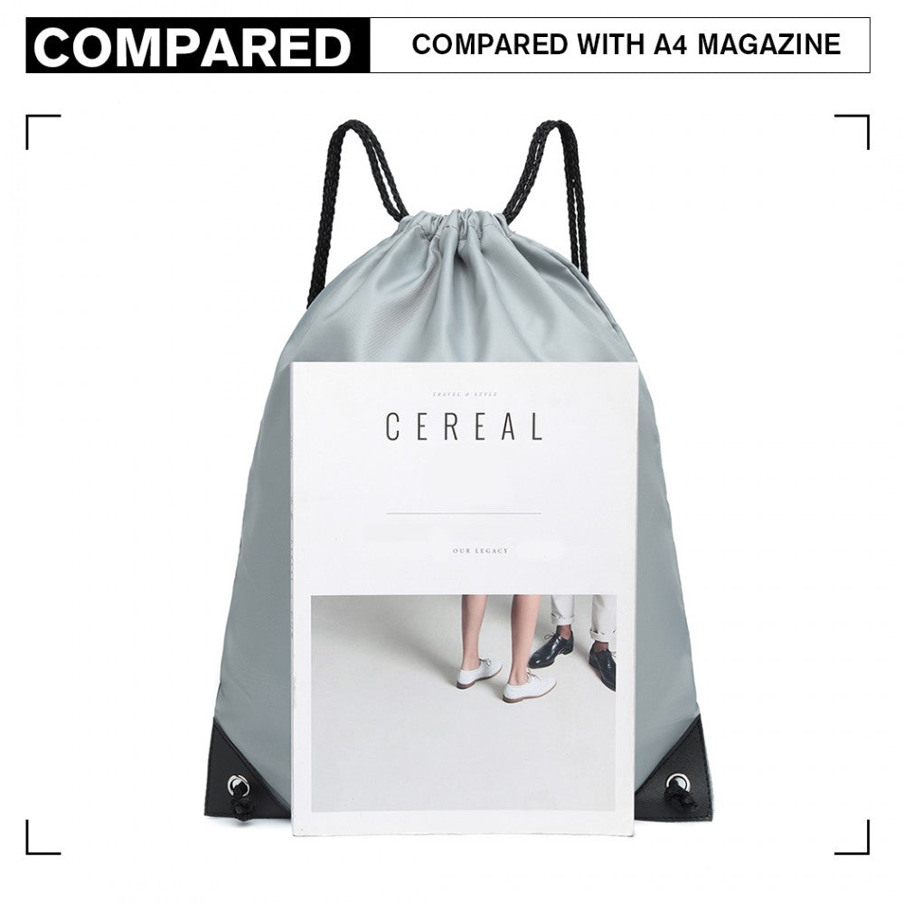 Kono Polyester Drawstring Backpack - Grey