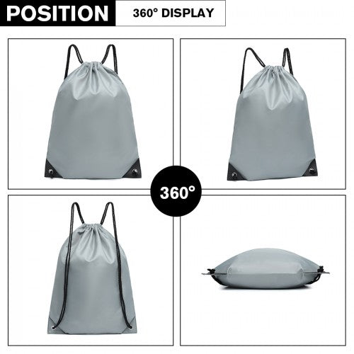 Kono Polyester Drawstring Backpack - Grey