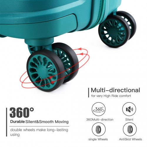 Kono 28 Inch Bright Hard Shell Pp Suitcase - Classic Collection - Blue/Green