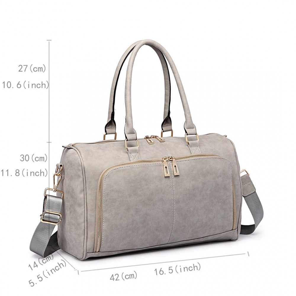 Miss Lulu Leather Look Maternity Changing Shoulder Bag Grey