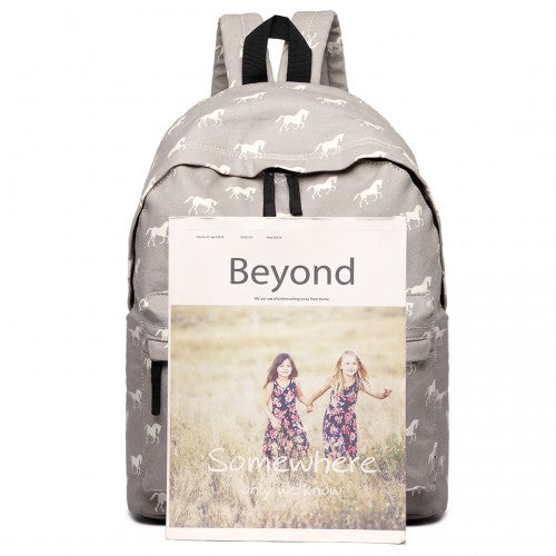 Miss Lulu Large Backpack Horse Grey