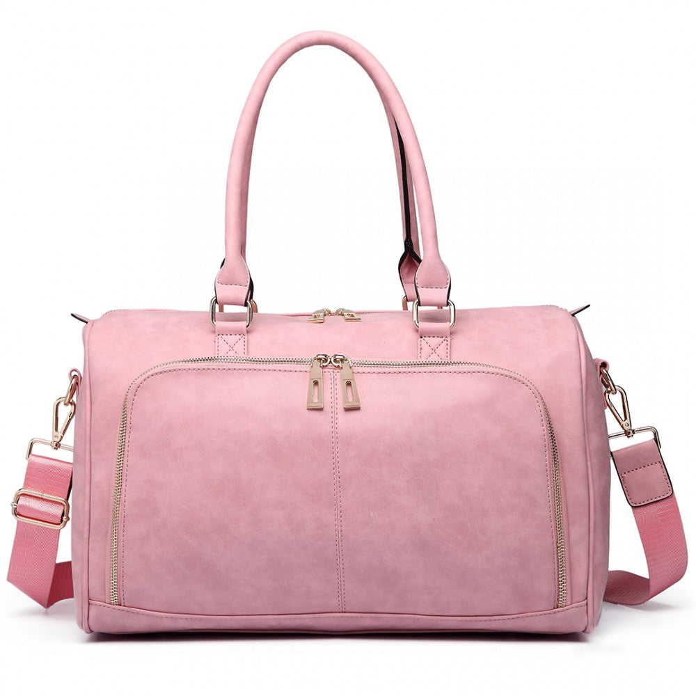 Miss Lulu Leather Look Maternity Changing Shoulder Bag Pink