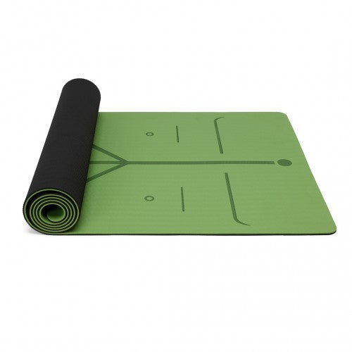 Kono TPE Non-Slip Classic Yoga Mat - Black & Green